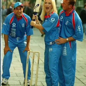 Caprice Model with England Cricket Players Print (00190)