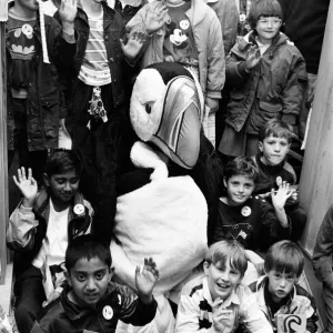 Captain beaky... the more-than-life-sized puffin swooped into the Children Captain beaky... the more-than-life-sized puffin swooped into the Children