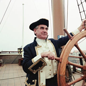 Captain James Cook, aka David Wheeler, appealing for volunteers to help man the Endeavour