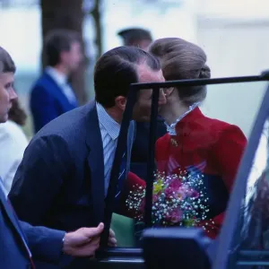Captain Mark Phillips and Princess Anne Print, June 1988 Cheek Kiss