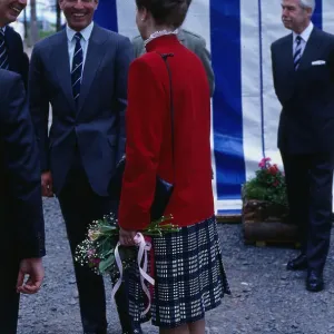 Print of Princess Anne and Captain Mark Phillips at Gleneagles, June 1988