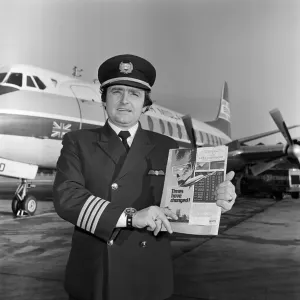 Captain Sharps BMA breaks London-Tessside flying time in 38 minutes. January 1975 Captain Sharps BMA breaks London-Tessside flying time in 38 minutes. January 1975