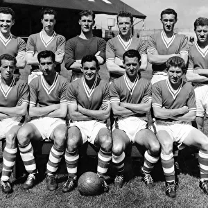 Cardiff City pose for a team picture, August 1958