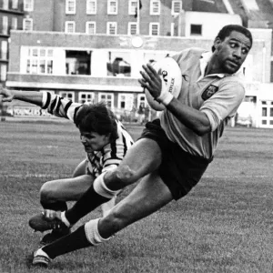 Cardiff v Glamorgan Wanderers. Cardiff wing Gerald Cordle rounds Andy Francis of Cardiff v Glamorgan Wanderers. Cardiff wing Gerald Cordle rounds Andy Francis of