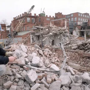 Carl Armes surveys the remains of the Courtaulds site in Foleshill, Coventry