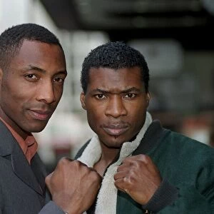 Carl Thompson Boxing February 99 Pictured with Johnny Nelson at press conference