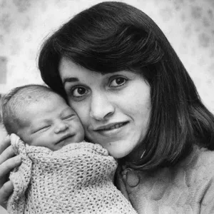 Carol McDermott with Baby Neale Print 1985