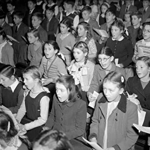 Carol singing in Central Hall. December 1949
