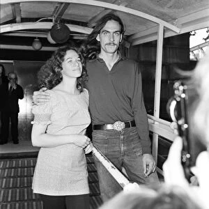 Carole King and James Taylor, both singer / songwriters, together for a press conference at