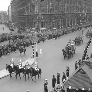 The Carriage Procession of Princes and Princesses of the Blood Royal escorted by The Carriage Procession of Princes and Princesses of the Blood Royal escorted by