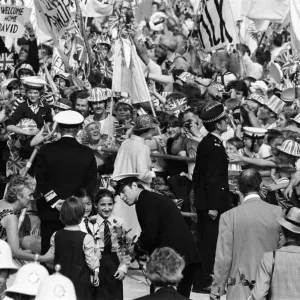 The carrier HMS Invincible sailed home from the Falklands to a tumultuous welcome