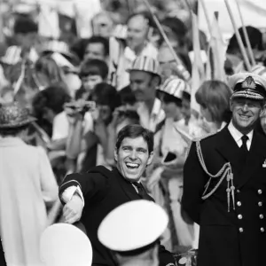 The carrier HMS Invincible sailed home from the Falklands to a tumultuous welcome