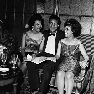 Cassius Clay aka (Muhammad Ali) pictured at the Piccadilly Hotel after beating