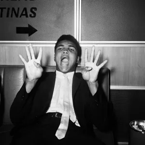 Cassius Clay, aka (Muhammad Ali) on his way back to the United States after beating Cassius Clay, aka (Muhammad Ali) on his way back to the United States after beating