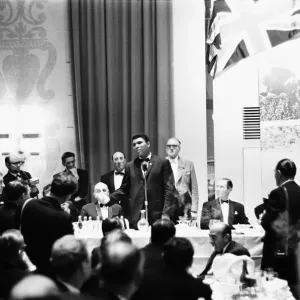 Cassius Clay (Muhammad Ali) attends a sports writers reception Cassius Clay (Muhammad Ali) attends a sports writers reception