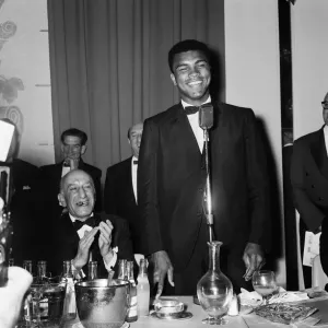Cassius Clay (Muhammad Ali) attends a sports writers reception Cassius Clay (Muhammad Ali) attends a sports writers reception