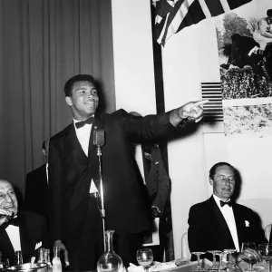 Cassius Clay (Muhammad Ali) attends a sports writers reception Cassius Clay (Muhammad Ali) attends a sports writers reception