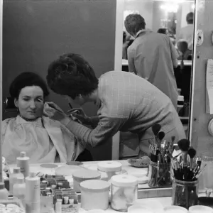 The cast of Coronation Street on set. Eileen Derbyshire in make-up The cast of Coronation Street on set. Eileen Derbyshire in make-up