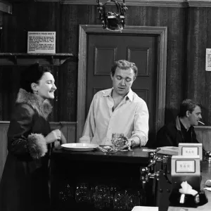 The cast of Coronation Street on set. Eileen Derbyshire is pictured in The cast of Coronation Street on set. Eileen Derbyshire is pictured in