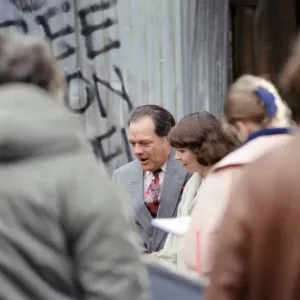 The cast of Only Fools and Horses'television series on set filming a The cast of Only Fools and Horses'television series on set filming a