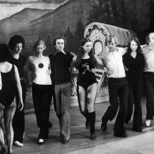 The cast of Jack and the Beanstalk seen here rehearsing at the Coventry Theatre 17th