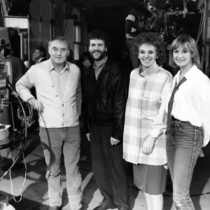 Cast Members on Emmerdale Farm Set Print 1st March 1986 Cast Members on Emmerdale Farm Set Print 1st March 1986