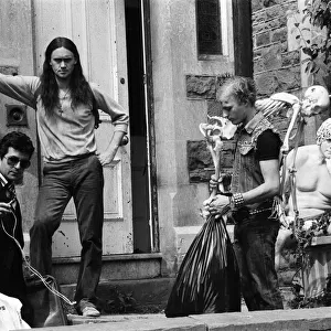 The cast of The Young Ones filming on location at Codrington Road, Bristol