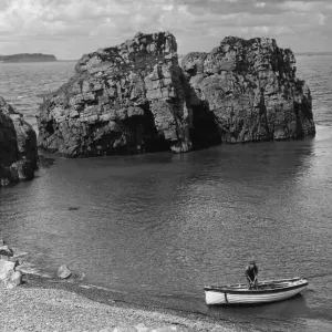 Castle Rock, Flat Holm Island (Ynys Echni) in the Bristol Channel 14th March 1963