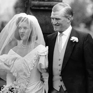 Cecil Parkinson Conservative MP attends his daughters wedding to Mark Bamber