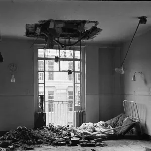 A ceiling collapse on a ward print