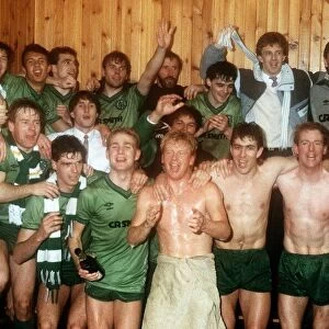 Celtic 5 versus St Mirren 0 1986 Premier League victory celebrations football