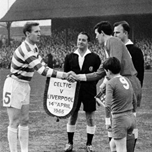 Celtic captain Billy McNeill, and Liverpool captain Ron Yeats
