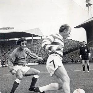 celtic fc jimmy johnstone takes on rangers player tommy mclean 1971 Celtic
