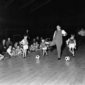 Chairman of Burnley FC Bob Lord kicks off a lesson in good football manners Chairman of Burnley FC Bob Lord kicks off a lesson in good football manners