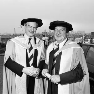 Former chairman of Next George Davies, shows off his robes for the degree ceremony of Former chairman of Next George Davies, shows off his robes for the degree ceremony of