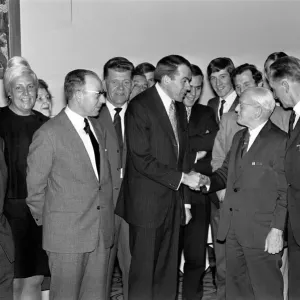 The Chairman of Manchester City FC Mr A. V. Alexandra greeting the President (Quisenaerts The Chairman of Manchester City FC Mr A. V. Alexandra greeting the President (Quisenaerts