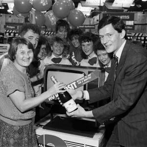 Champagne Celebration at Currys, Huddersfield 1987 Print Champagne Celebration at Currys, Huddersfield 1987 Print