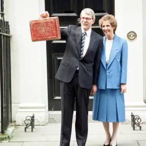 Chancellor of the Exchequer John Major at 11 Downing Street with his wife Norma as he Chancellor of the Exchequer John Major at 11 Downing Street with his wife Norma as he