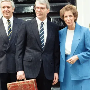 Chancellor of the Exchequer John Major at 11 Downing Street with his wife Norma as he Chancellor of the Exchequer John Major at 11 Downing Street with his wife Norma as he