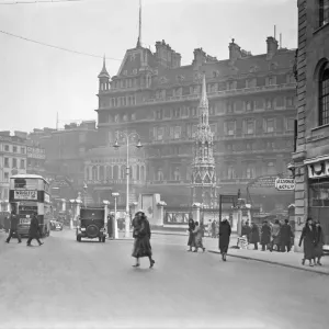 Print of Charing Cross Station from Duncannon Street, 1933