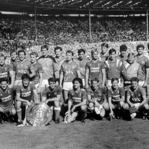 Charity Shield match at Wembley Stadium. Everton and Liverpool team share Charity Shield match at Wembley Stadium. Everton and Liverpool team share