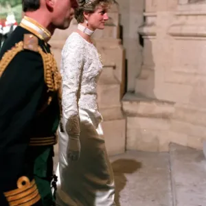 CHARLES, THE PRINCE OF WALES AND DIANA, THE PRINCESS OF WALES ARRIVING AT THE STATE CHARLES, THE PRINCE OF WALES AND DIANA, THE PRINCESS OF WALES ARRIVING AT THE STATE