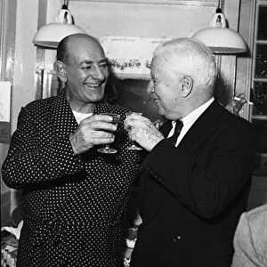 Charlie Chaplin with Bud Flanagan of the Crazy Gang 1961