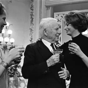 Charlie Chaplin celebrates his 77th birthday on the set at Pinewood where he is making a Charlie Chaplin celebrates his 77th birthday on the set at Pinewood where he is making a