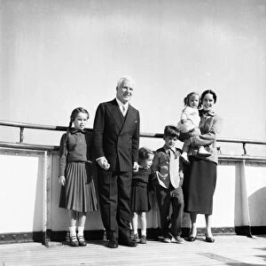 Charlie Chaplin with family: Wife Oona, son Michael John Chaplin 6 1 / 2