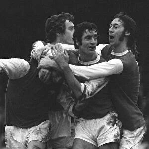 Charlie George Football player for Arsenal Football Club celebrates with George