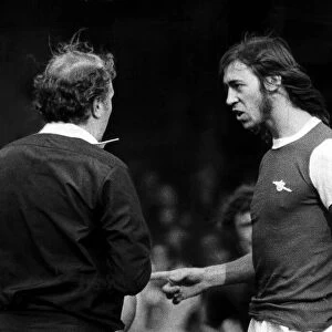 Charlie George Football Player gets booked September 1972 during the Arsenal v
