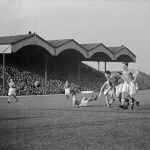 Charlton v Cardiff October 1952 Another Charlton attack on the Cardiff goal at