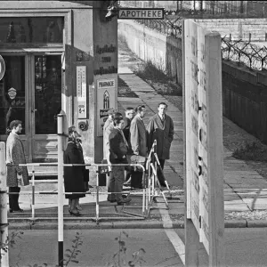 Checkpoint Charlie crossing point in the Berlin Wall located at the junction of