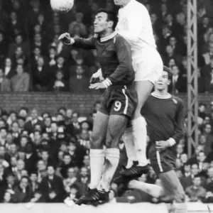 Chelsea v. Leeds. Leeds United player Jackie Charlton out jumps Bridge of Chelsea Chelsea v. Leeds. Leeds United player Jackie Charlton out jumps Bridge of Chelsea